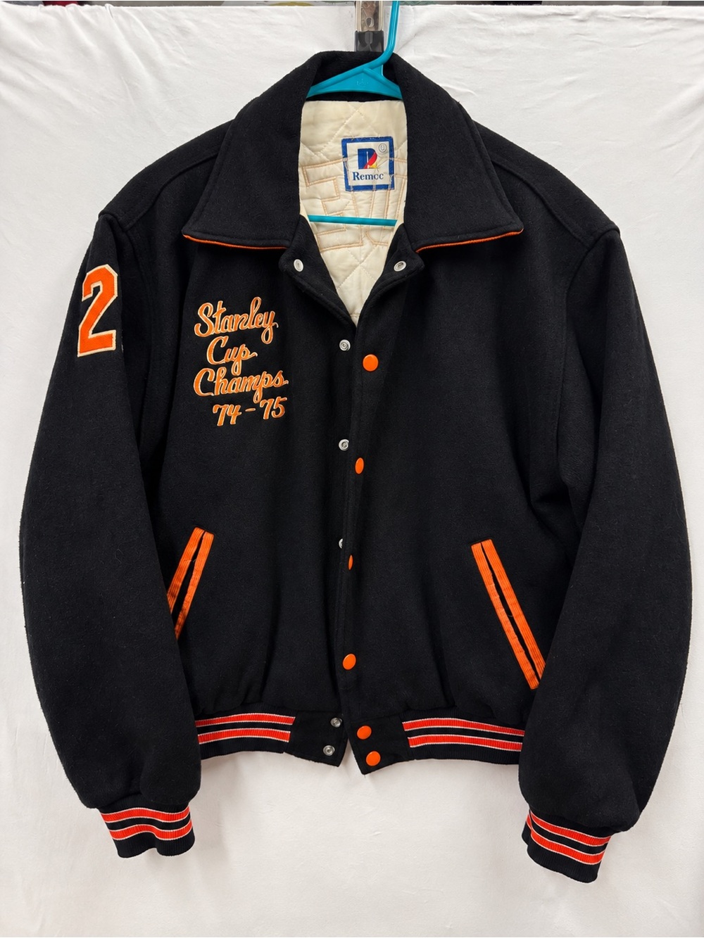 Vintage 1974-75 Rennoc Philadelphia Flyers Stanley Cup Champions Jacket Mens L